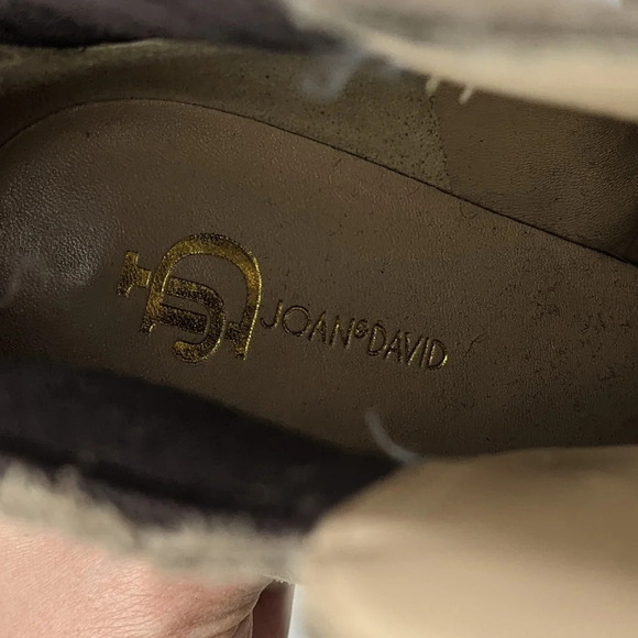 Joan & David Dapraxy Taup Heeled Ankle Boots Booties Metallic Snake Skin 8.5 M - Picture 11 of 12